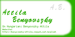 attila benyovszky business card
